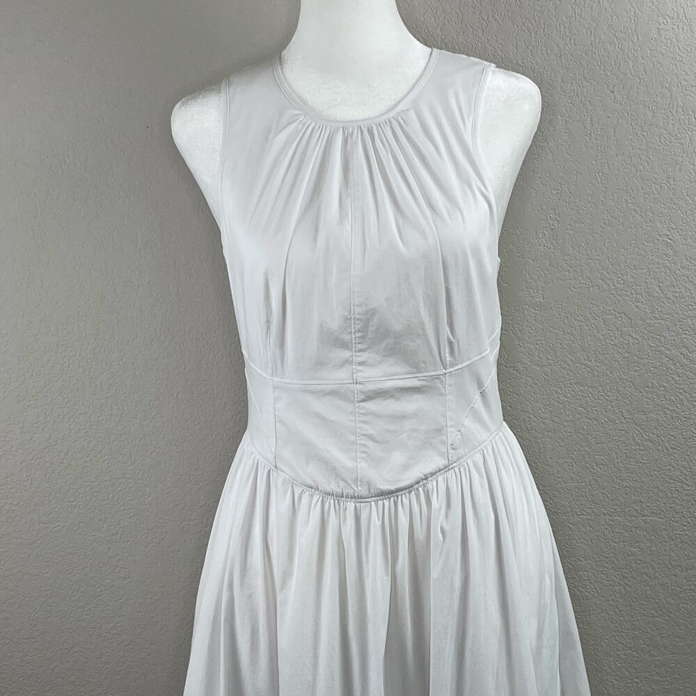 Cinq A Sept White Benita Double Bow Back Sleeveless Crewneck Midi Dress 2 NWOT - Picture 5 of 16